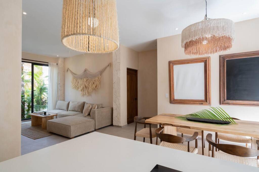 Ferienwohnung Lujoso Departamento Boho-Chic Con Alberca Privada Tulum Exterior foto