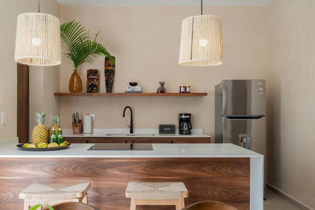 Ferienwohnung Lujoso Departamento Boho-Chic Con Alberca Privada Tulum Exterior foto