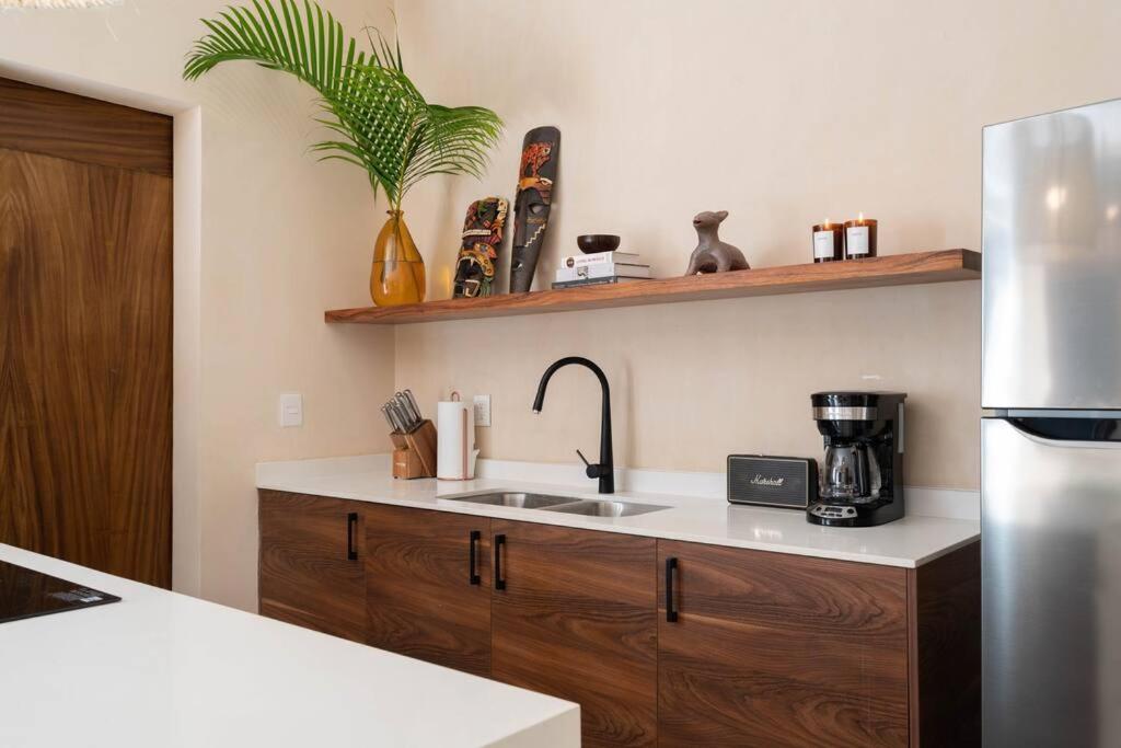 Ferienwohnung Lujoso Departamento Boho-Chic Con Alberca Privada Tulum Exterior foto