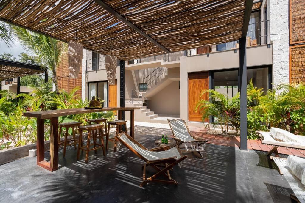 Ferienwohnung Lujoso Departamento Boho-Chic Con Alberca Privada Tulum Exterior foto