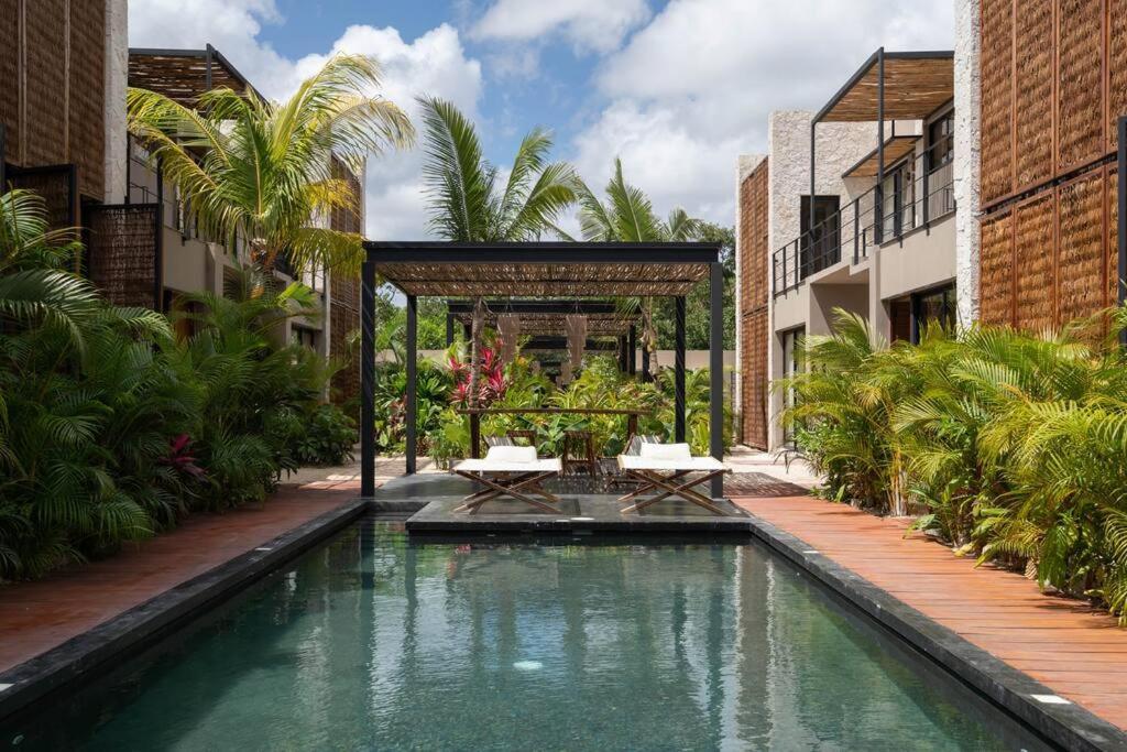 Ferienwohnung Lujoso Departamento Boho-Chic Con Alberca Privada Tulum Exterior foto
