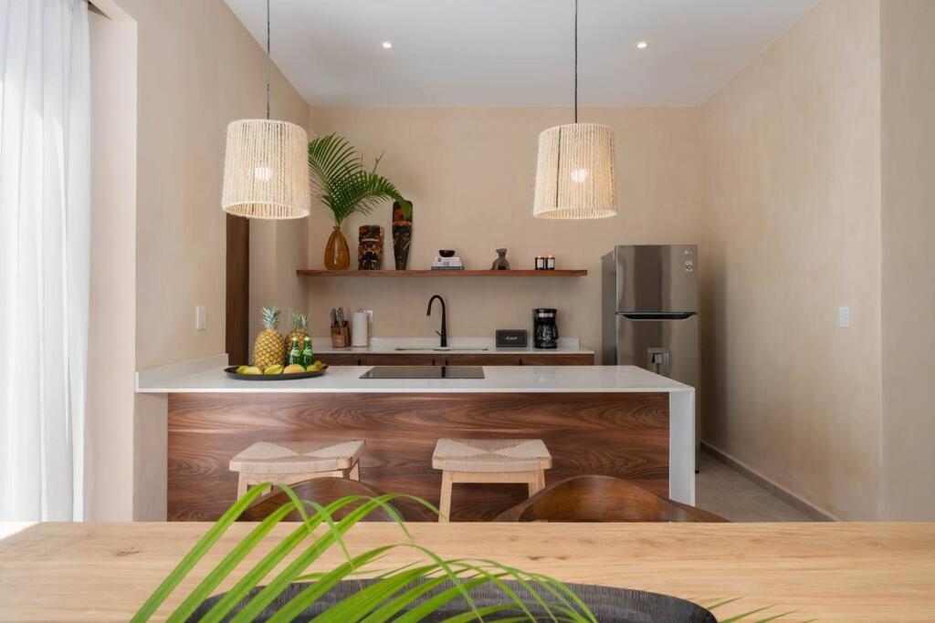 Ferienwohnung Lujoso Departamento Boho-Chic Con Alberca Privada Tulum Exterior foto