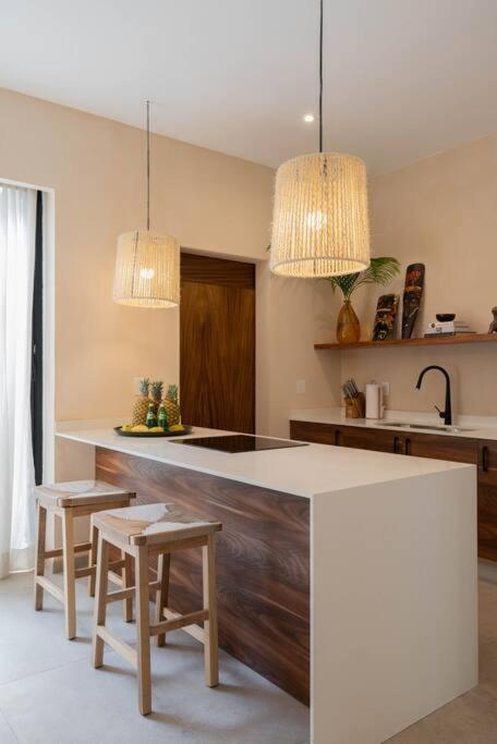 Ferienwohnung Lujoso Departamento Boho-Chic Con Alberca Privada Tulum Exterior foto